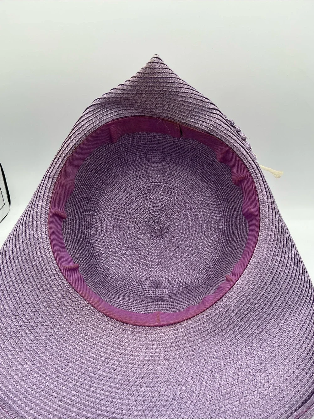 Lavender Decorative Women's Straw Hat with Feather Trim